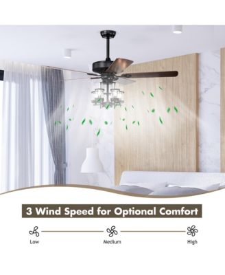 Classic 50 Inch Ceiling Fan with Light Noiseless Reversible Motor Ceiling Fan Lamp