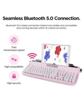ACTTO B503 Wireless Keyboard Retro Bluetooth Aesthetic Typewriter Style Keyboard with Integrated Stand