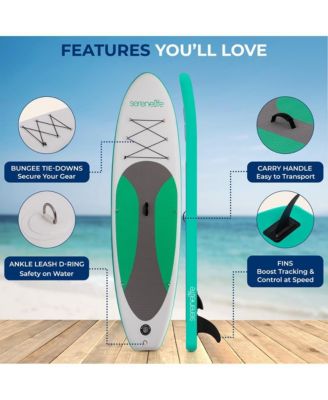 Free-Flow Welded Inflatable Stand-Up Paddle-Board with Double-Action Hand Pump, 3-Shaft Aluminum Paddle, Leash, Fin (Black)