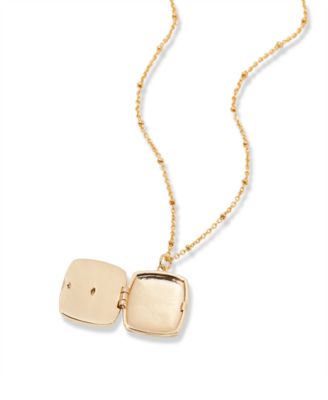 Gold Plated Cali Cultivated Pearl Short Pendant Locket Necklace