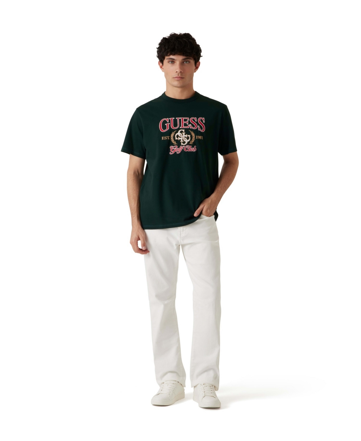 Guess Men's Quatro G Short Sleeve T-shirt In Green