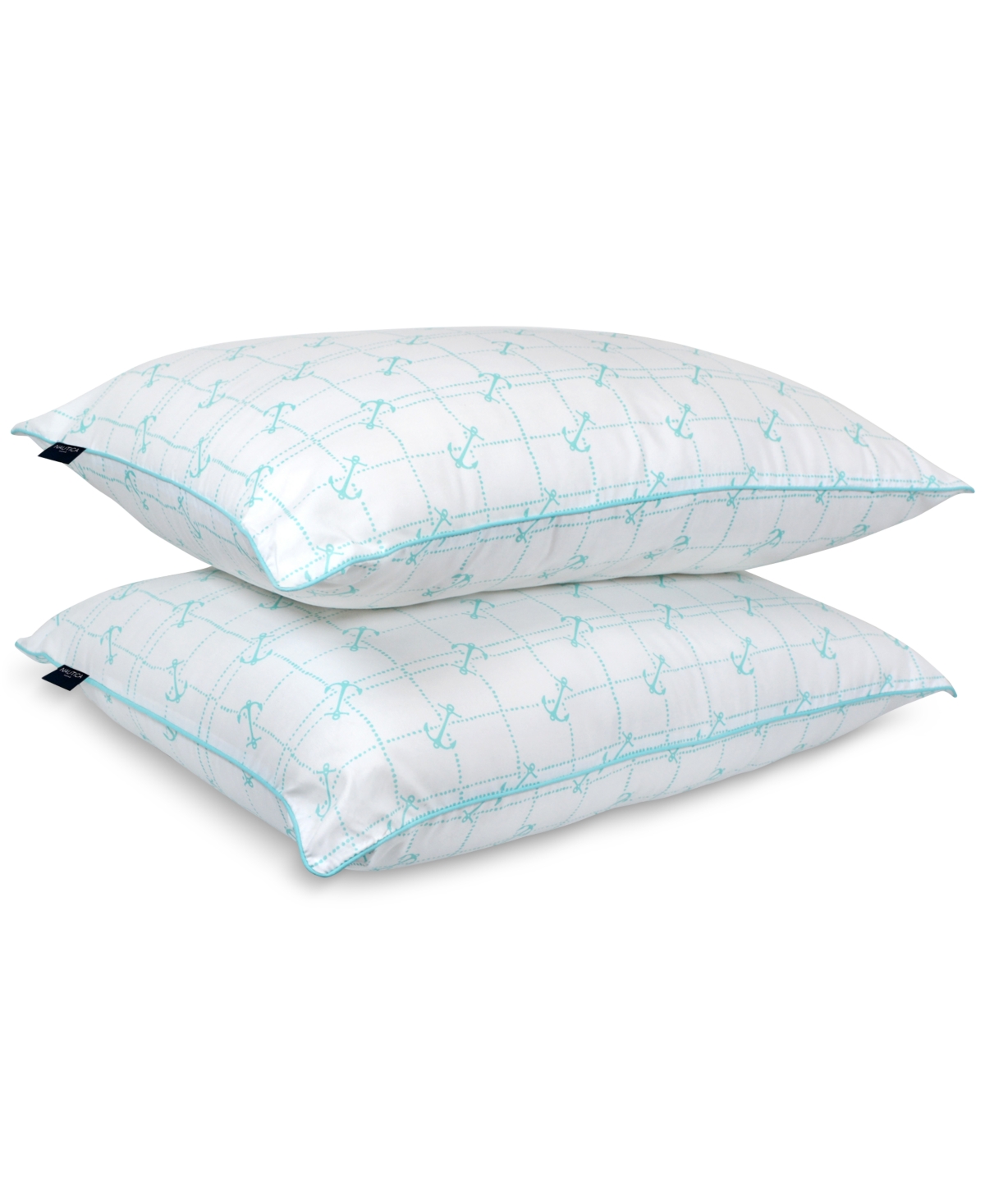 Nautica Anchor Grid 2-pack Pillow, Standard In White