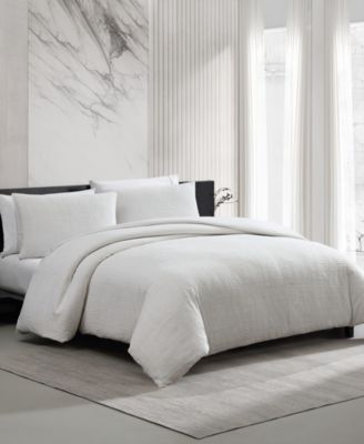 Bark Texture Cotton Jacquard 3-Pc. Duvet Cover Set, Queen