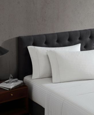 Dobby Stripe 290-Thread Count Cotton 4-Pc. Sheet Set, Queen