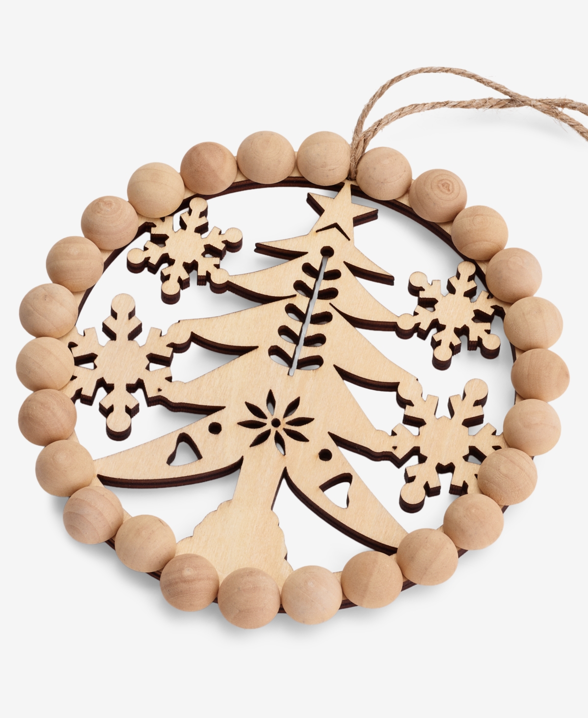 Holiday Lane Nordic Wonderland Wooden Tree Ornament, Macy's Exclusive In Transparent