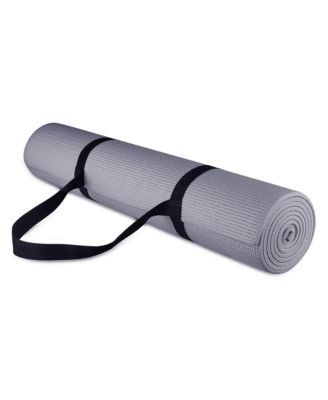 All Purpose High Density No Tear Exercise Mat w/Strap, Gray