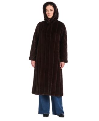 Women's Hooded Faux-Fur Coat
