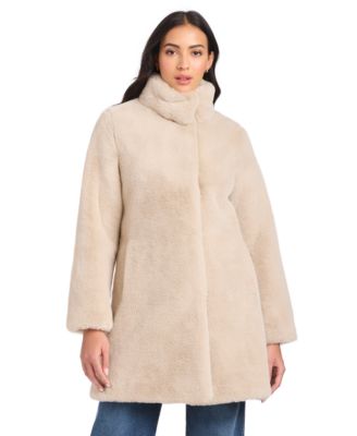 Women's Collared Faux-Fur Coat