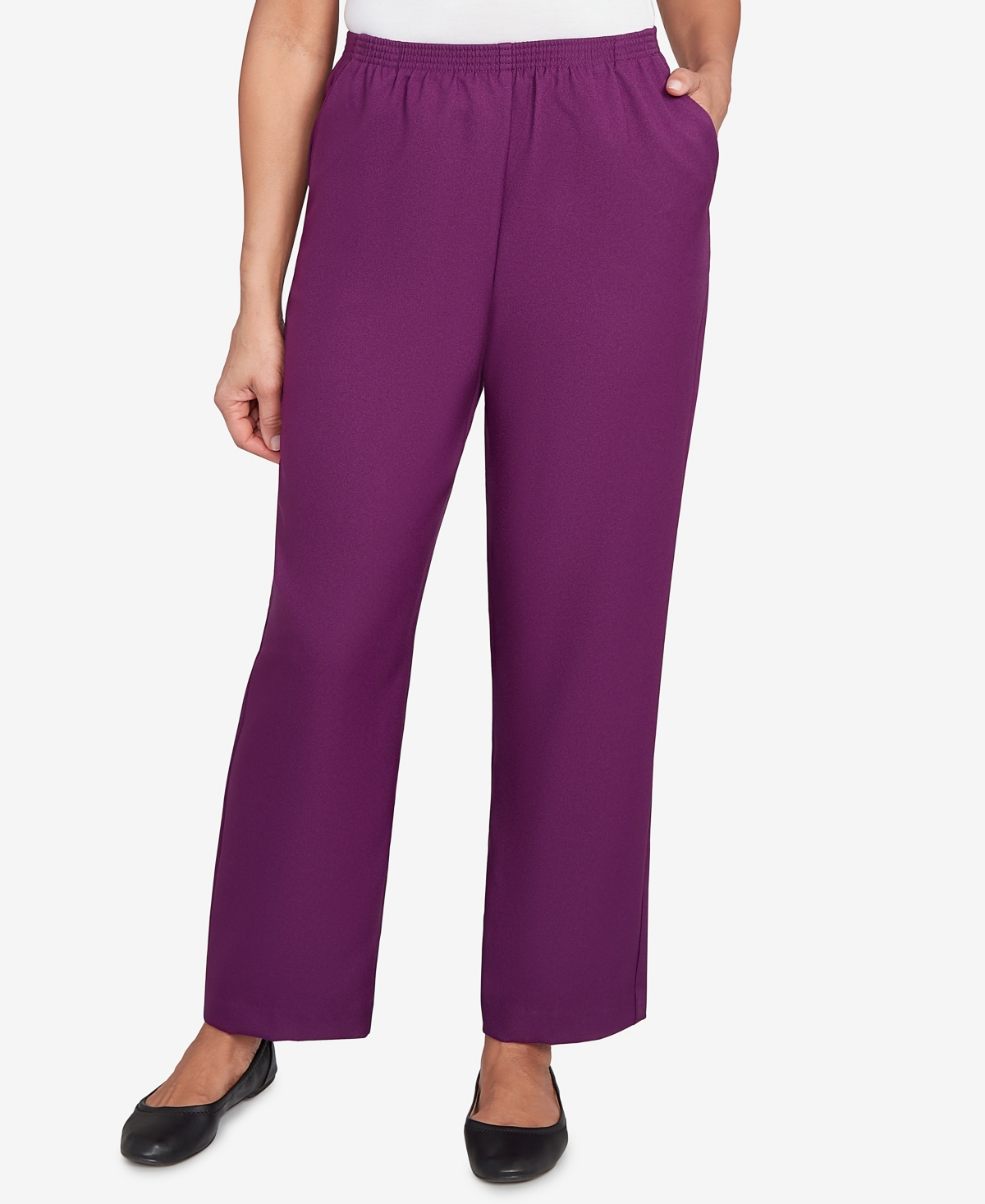 Alfred Dunner Women's Classic Poly Accord Medium Length Pants