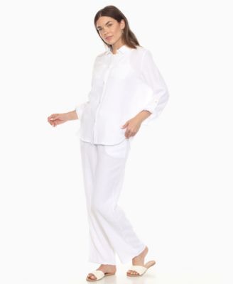 Women's Long Sleeve Button Down Cotton Gauze Set