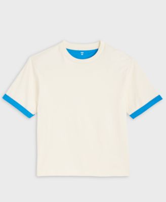 Men's Short-Sleeve Reverse-Sleeve Cotton T-Shirt, Macy's Exclusive