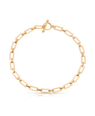 Golden Flat Rectangle Chain Necklace