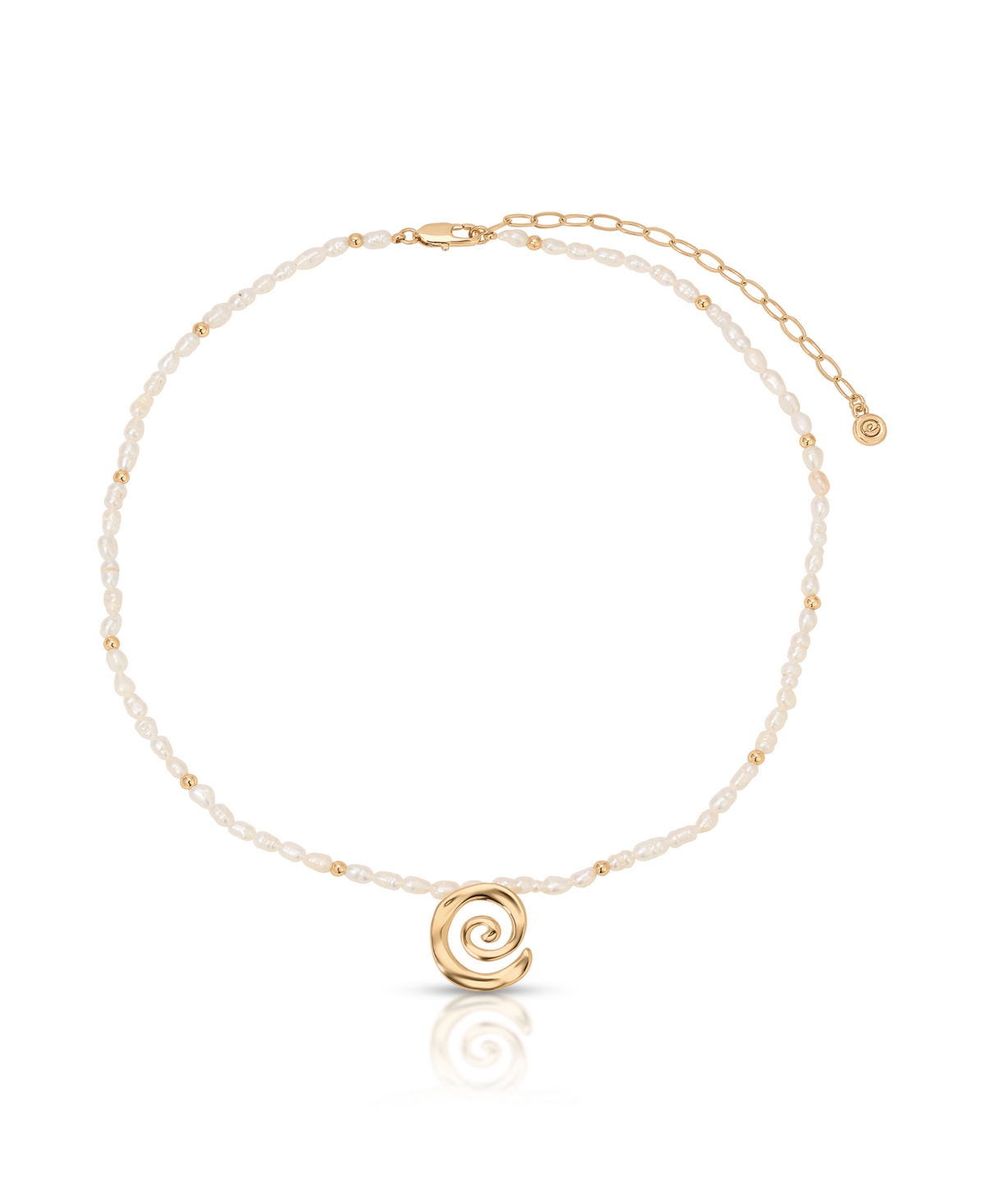 Aura Swirl Mother of Pearl Choker Necklace - Silver