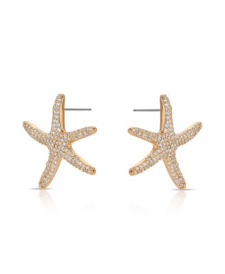 Pave Starfish Statement Earrings