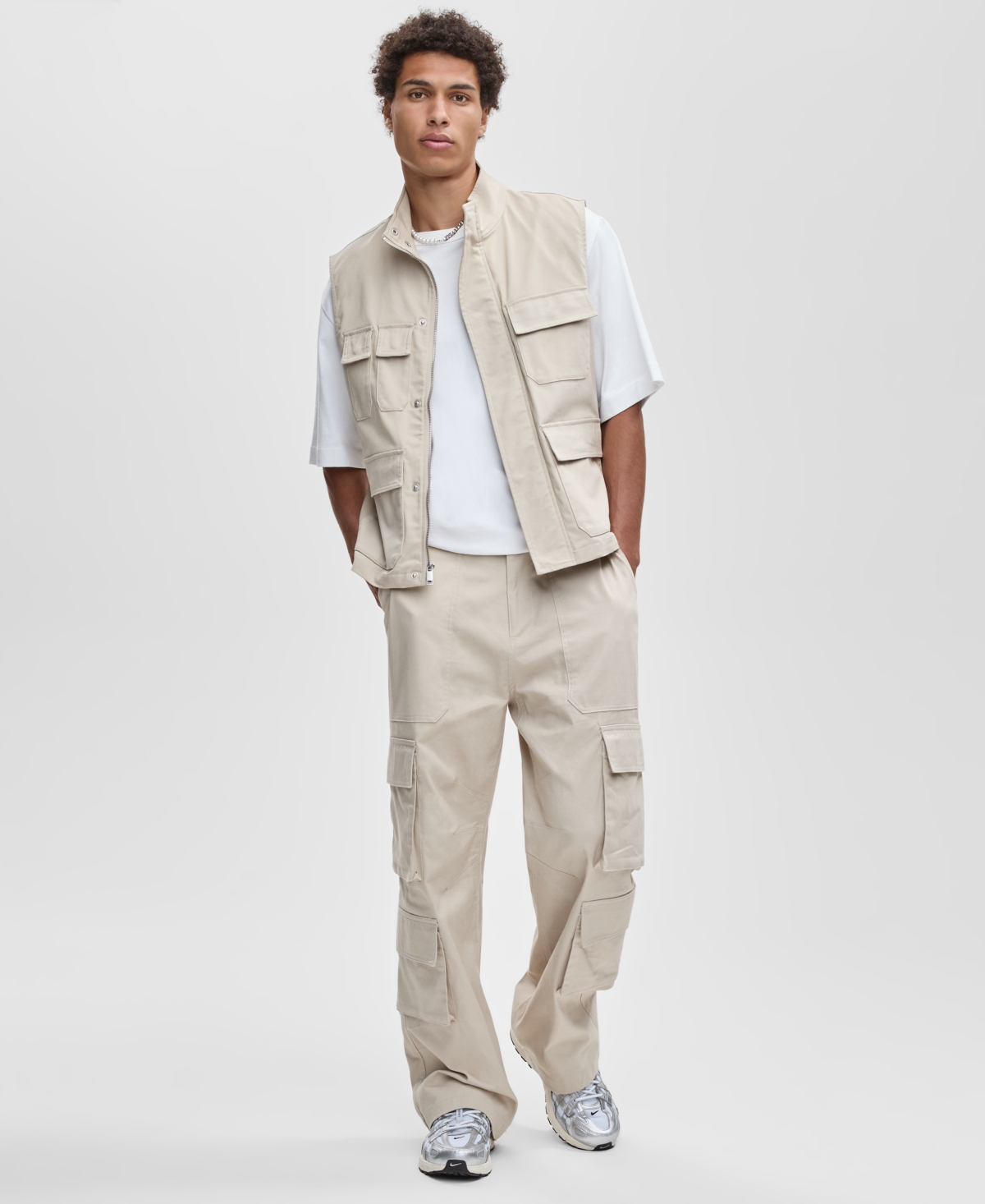 Mode Of One Men's Relaxed Canvas Cargo Pants, Macy's Exclusive In Gray
