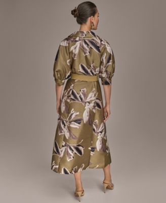 Women's Floral-Print A-Line Shirtdress