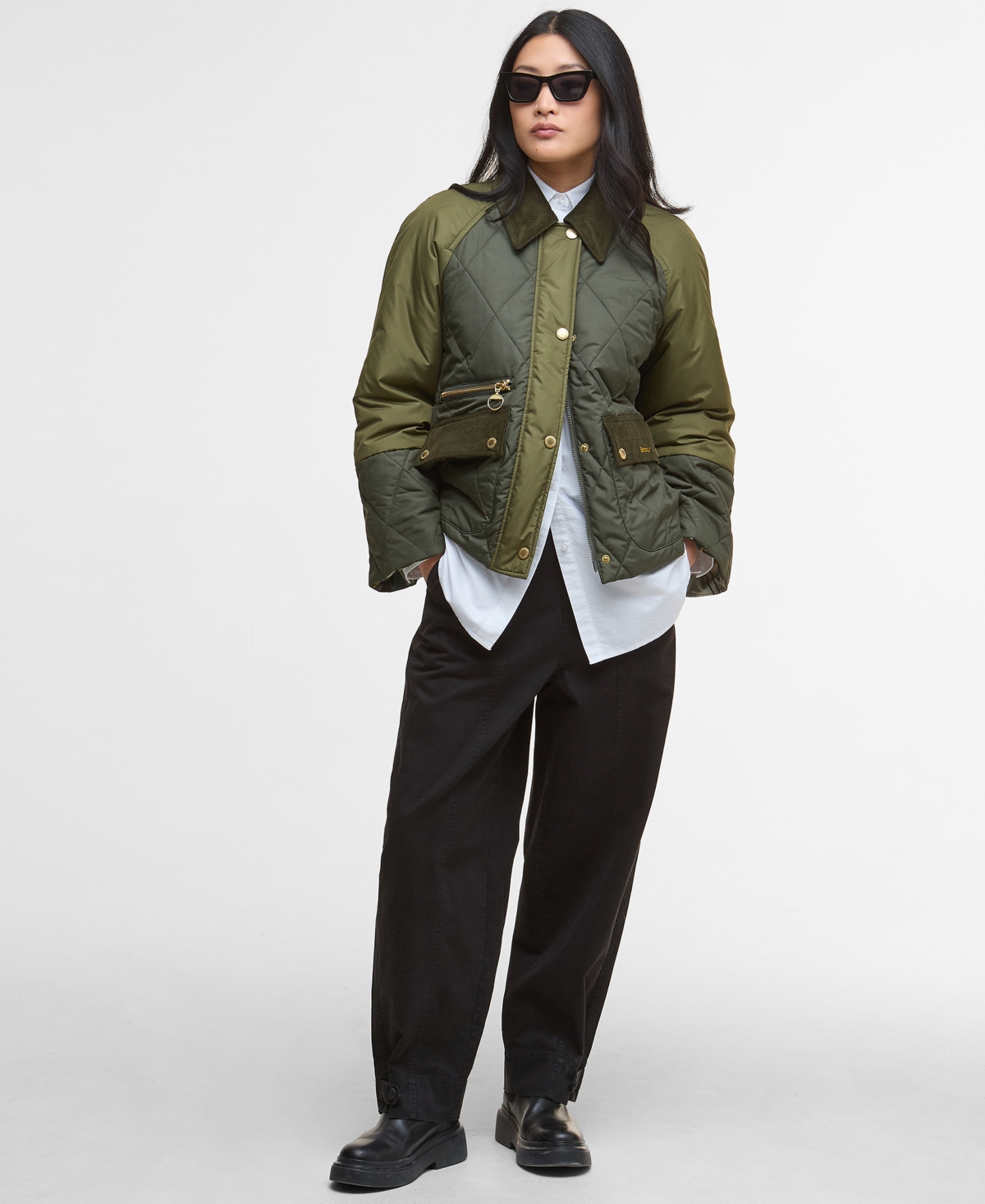 Barbour Women's Martha Corduroy-collar Quilted Jacket