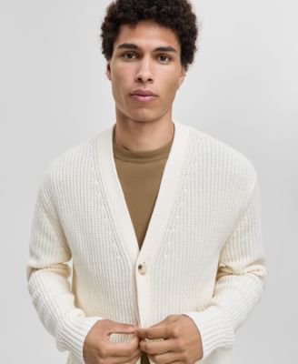 Men's Shaker-Stitch V-Neck Cardigan, Macy's Exclusive