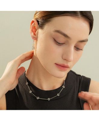 Sterling Silver Dari Onyx Flower Necklace