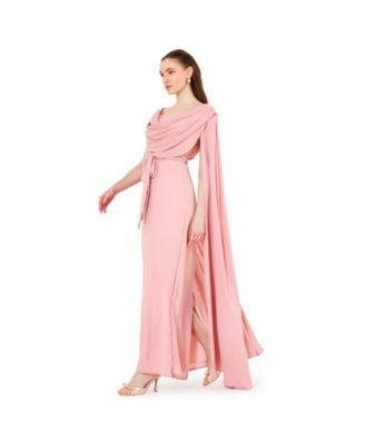 Women's Cowl Neck Flare Sleeved A-line Gown