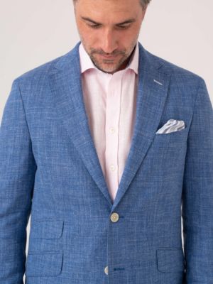 Men's Linen/Wool/Silk Blend Tailored Blazer