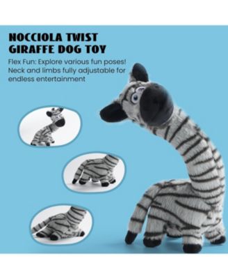 Twistable Zebra Stuffedless Dog Toy, Plush Dog Chew Toy for Small Medium Breed, Crinkle Animal Dog Toy to Keep Them Busy