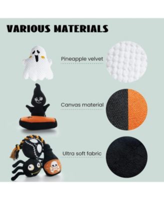 6 PCS Halloween Dog Squeaky Toys for Aggressive chewers, Christmas gift,Stuffing Body Dog Toy Set for Small to Large Dogs