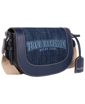 Dark Denim Logo Saddle Bag