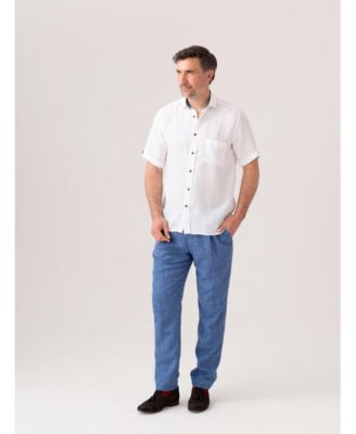 Men's Regular Fit Short Sleeve Linen Shirt