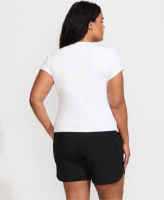 Plus Size SunShade UPF 50 Cap Sleeve Fitted with Built in Bra Rash Guard