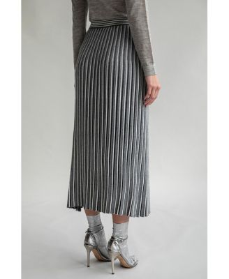 Women's Adeline Stripe Pleated Knit A Line Skirt