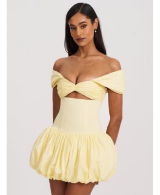 Women's Umika Butter Yellow Bubble Hem Mini Dress