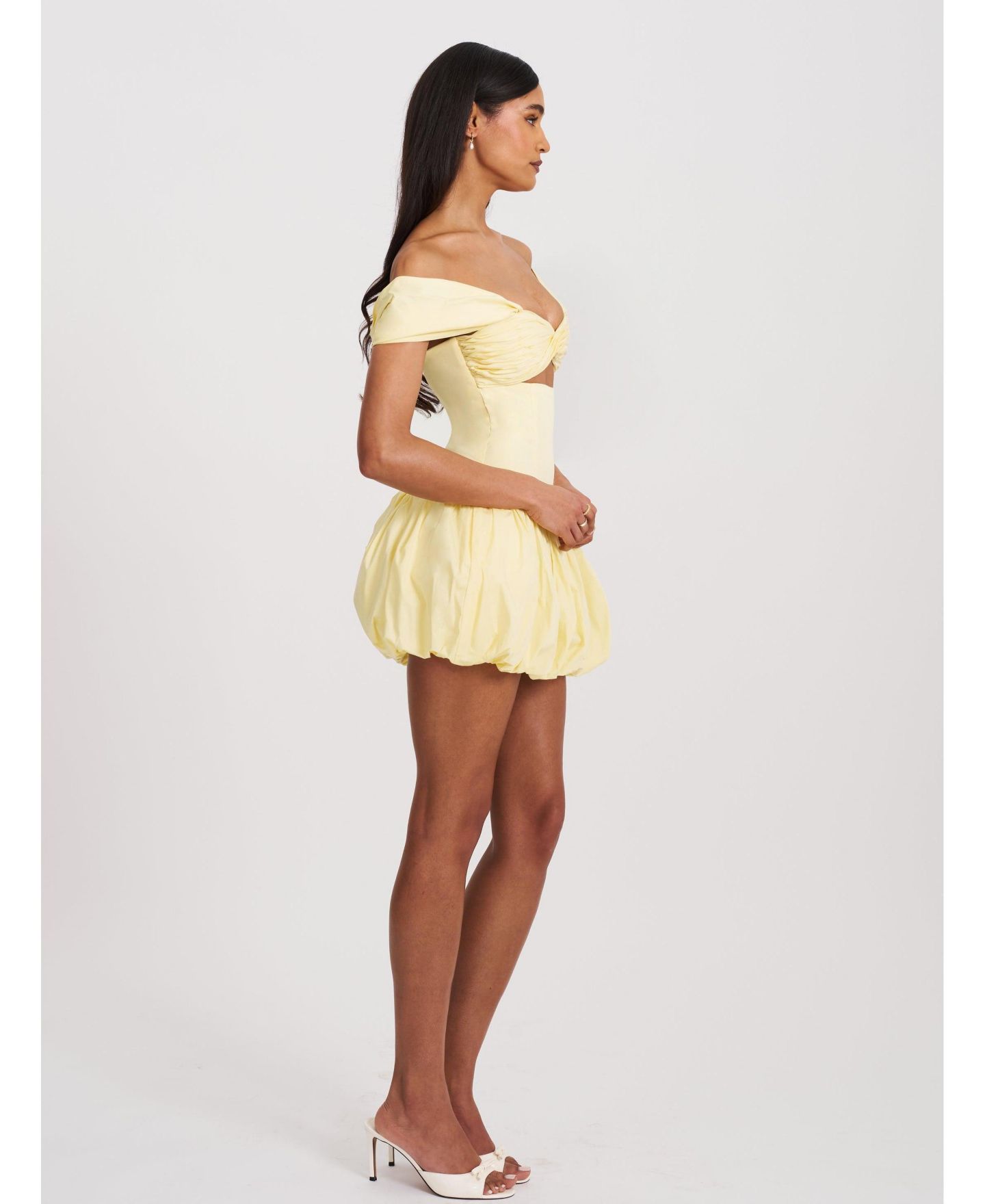 Женское платье Miss Circle Umika Butter Yellow Bubble Hem Mini, цвет: Жёлтый — фото 5