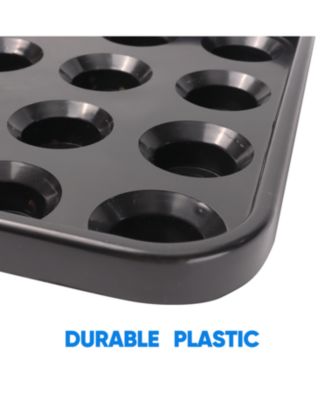 Black Plastic Billiard Ball Carrying Tray,  Pool Ball Storage Holder for 2.25-Inch Regulation Size Balls