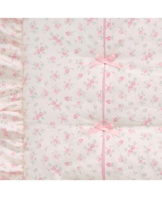 Coquette Floral Pink Bows Aesthetic 3-Piece Baby Crib Bedding Set