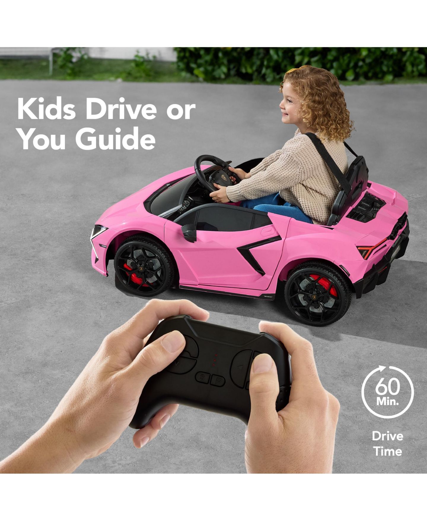 Детская игрушка Best Choice Products Kids 12V Ride-On Car Officially Licensed Lamborghini Revuelto w/ Remote, LED Lights, цвет: Розовый — фото 7