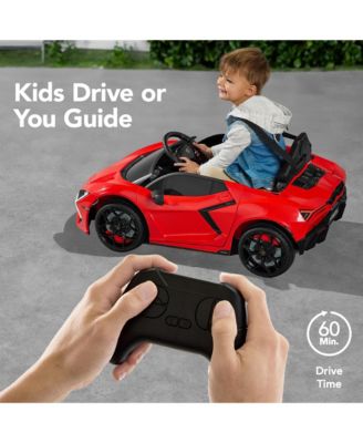 Kids 12V Ride-On Car Officially Licensed Lamborghini Revuelto w/ Remote, LED Lights
