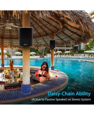 6.5-Inch Wall Mount Waterproof Bluetooth Speaker System, Weather-Resistant, Built-In Amplifier, High-Power Sound