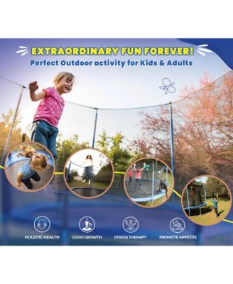 10 FT Round Trampoline Set with Safety Enclosure System - Backyard Trampoline - Outdoor Trampoline for Kids - Adults