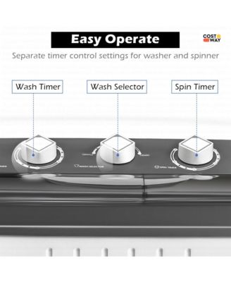 Portable Mini Compact Twin Tub 20Lbs Total Washing Machine Washer