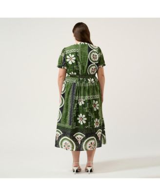 Plus Size Ethereal Tile Print Dress