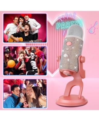 Blue Yeti Bling Sticker, Rhinestone Crystal Diamond DIY Decoration Shiny Skin Cover for Yeti & Yeti Pro Microphones (Silver