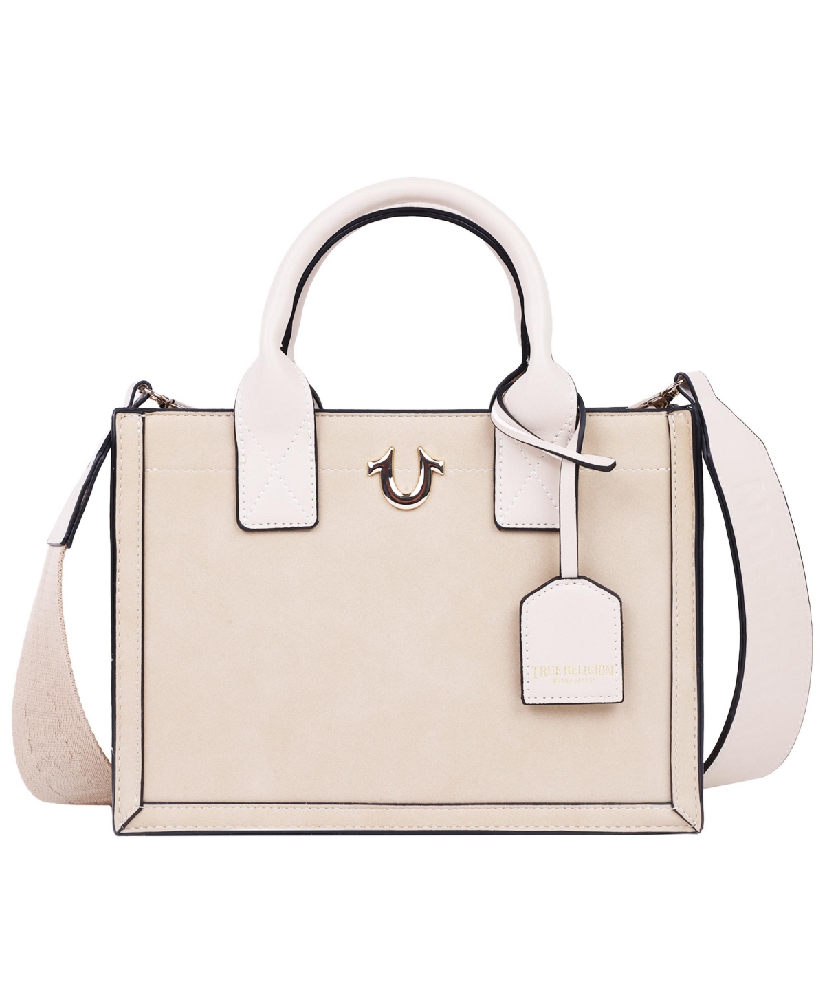 Modern Edge Suede Tote - Beige
