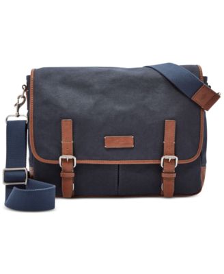 blue canvas messenger bag