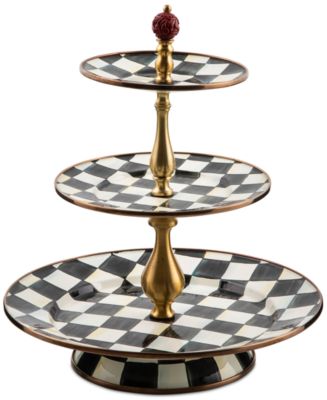 Mackenzie-Childs Courtly Check 3-Tier Sweet Stand - Macy's