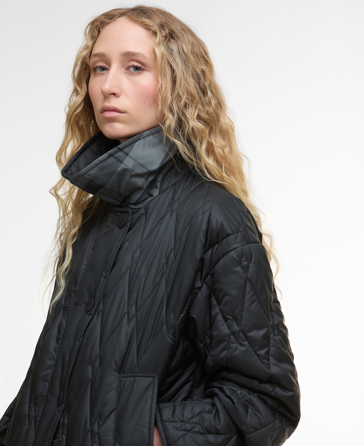Barbour Bernadette Quilted Barn Jacket In Black