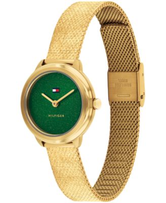 Women's Quartz Gold Tone Stainless Steel Mesh Bracelet Watch, 26mm