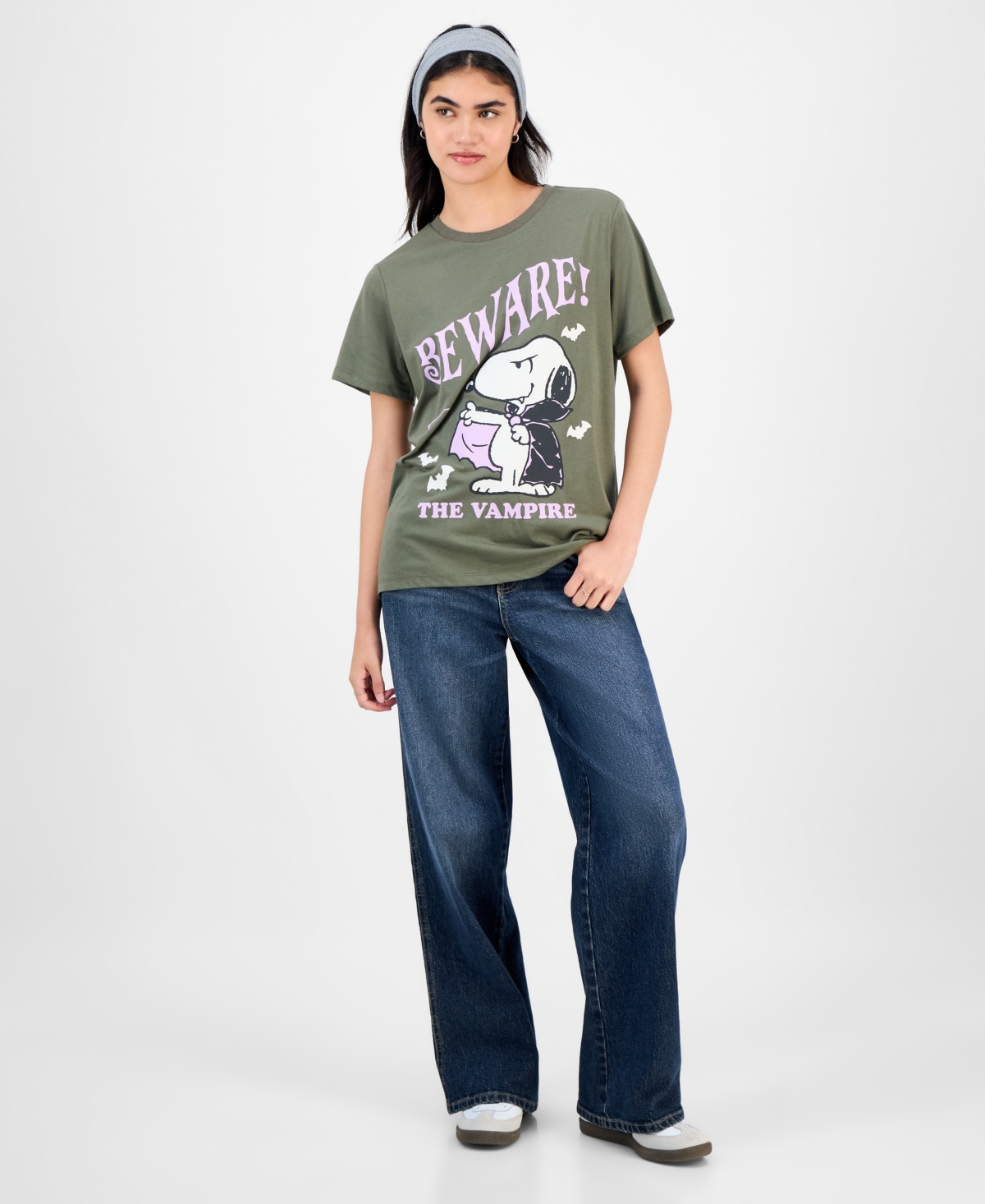 Grayson Threads, The Label Juniors' Vampire Snoopy T-shirt In Green