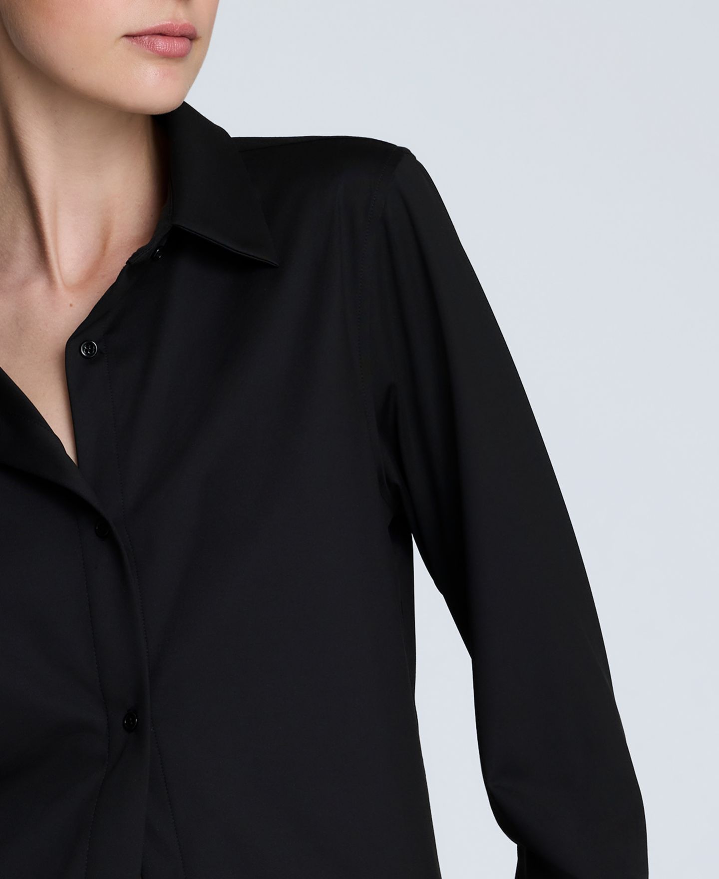 Женская рубашка Kenneth Cole Metro Knit Long Sleeve Button Front, цвет: Чёрный — фото 4