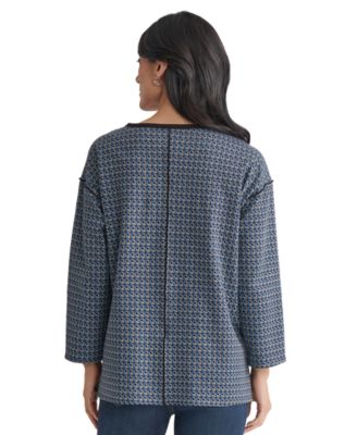 Women's Seamed Pocket-Front Long-Sleeve Top